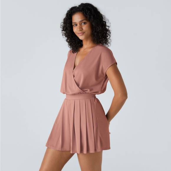 HALARA Pants - V Neck Short Sleeve Plicated Side Pocket Waffle Casual
Jumpsuit